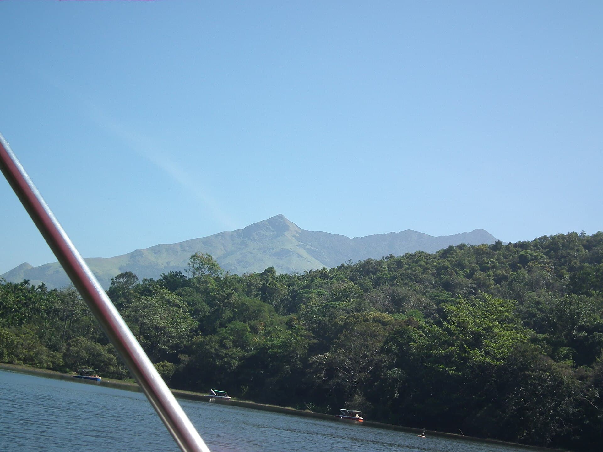 Chembra Peak rising above Pookode Lake in the distance