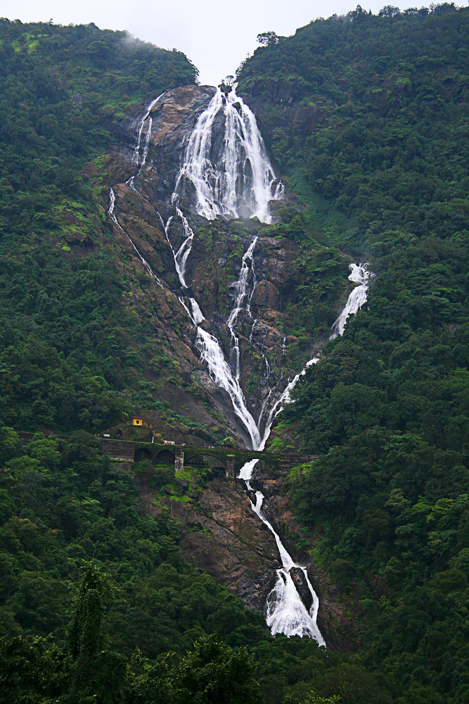 Dudhsagar Falls dropping through the Western Ghats