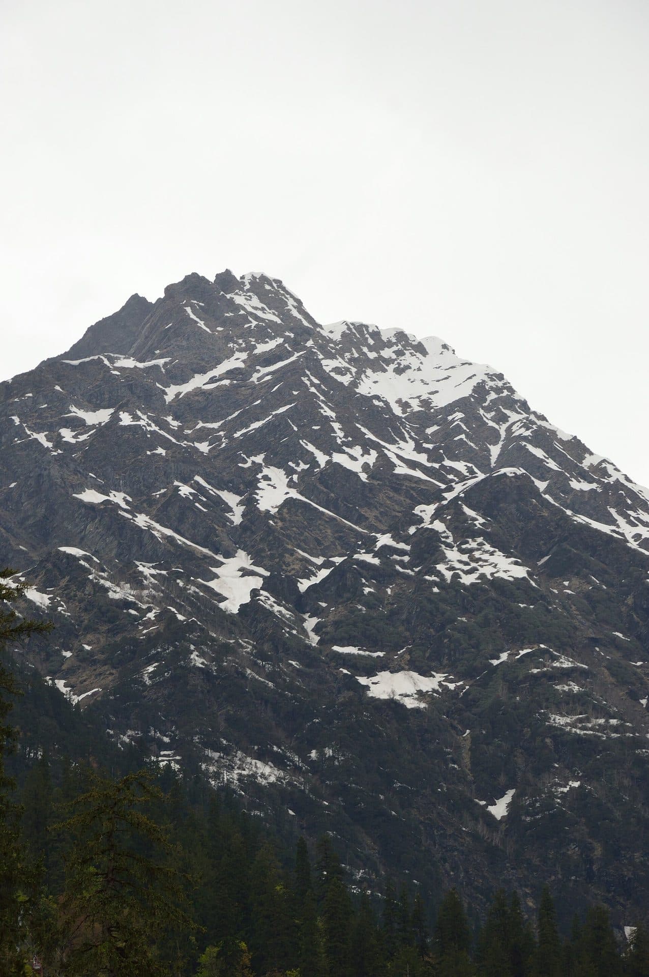 A snow-capped peak in Solang Valley, Kullu, on the approach to Friendship Peak