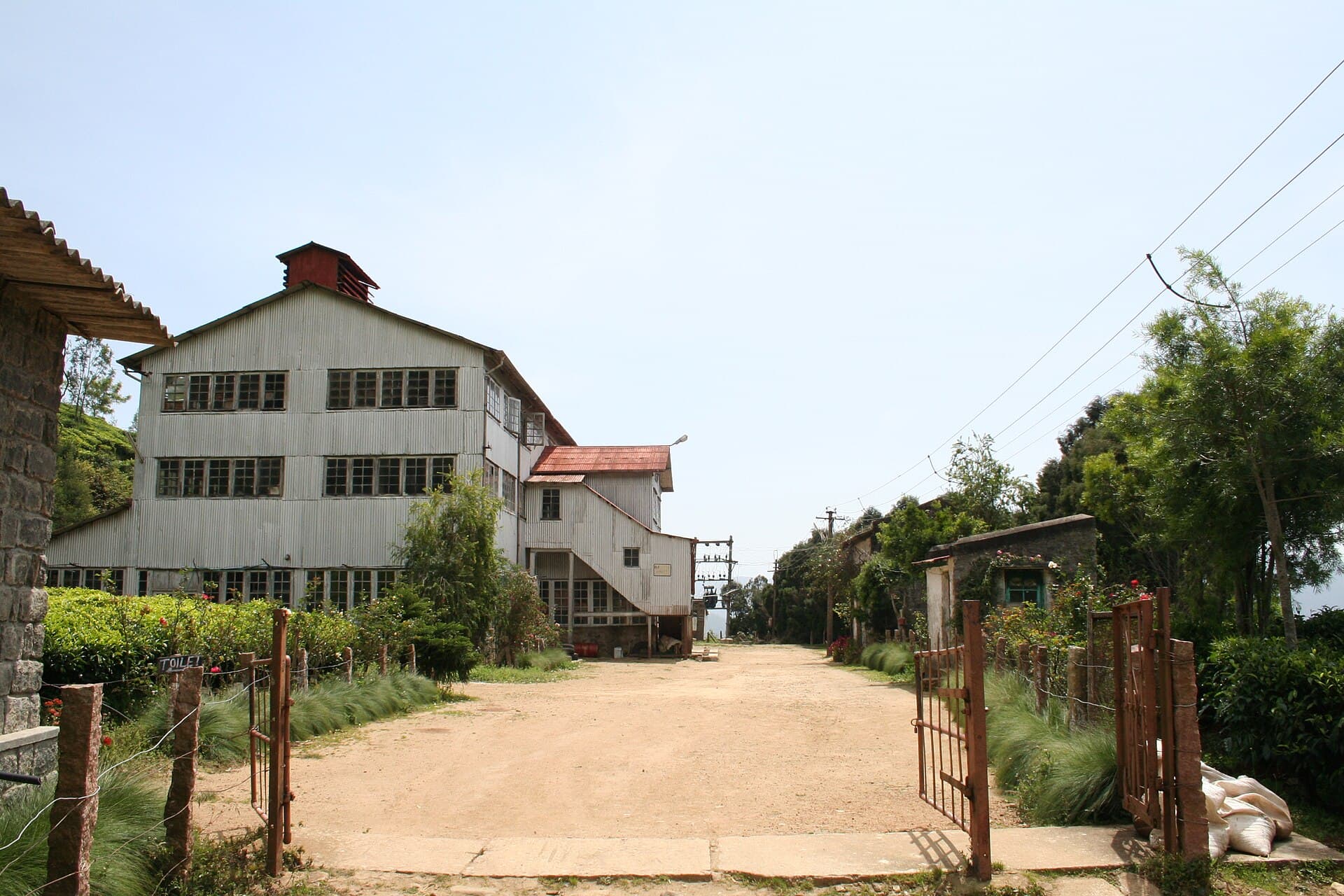 The tea factory building at Kolukkumalai tea estate