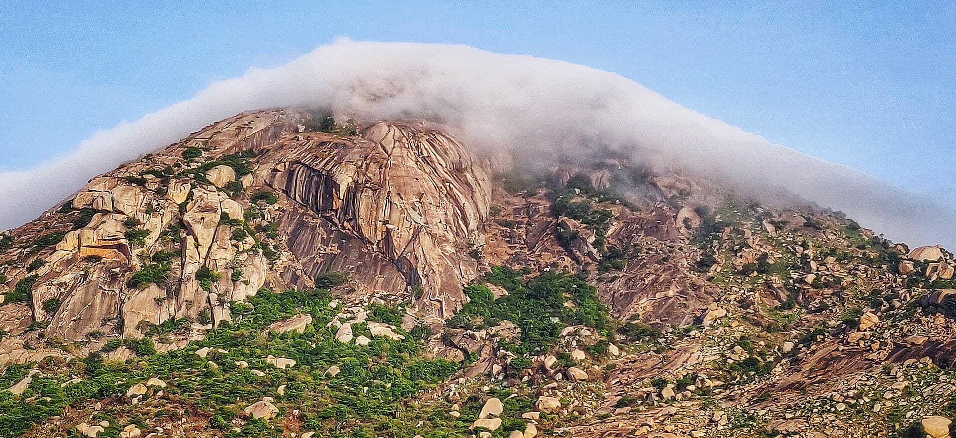 Cloud settling over the Skandagiri hills