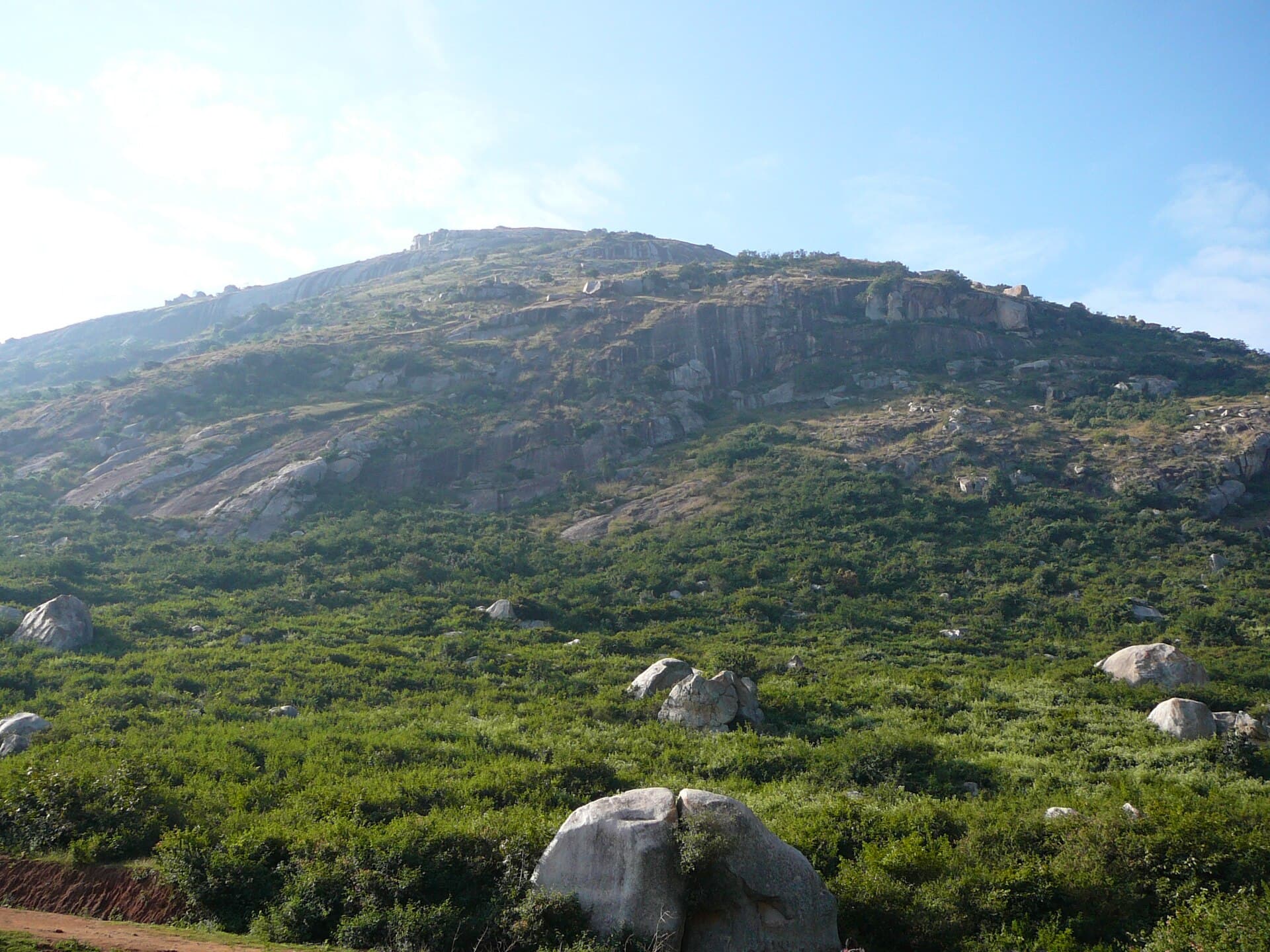 Landscape view of the Skandagiri hill range