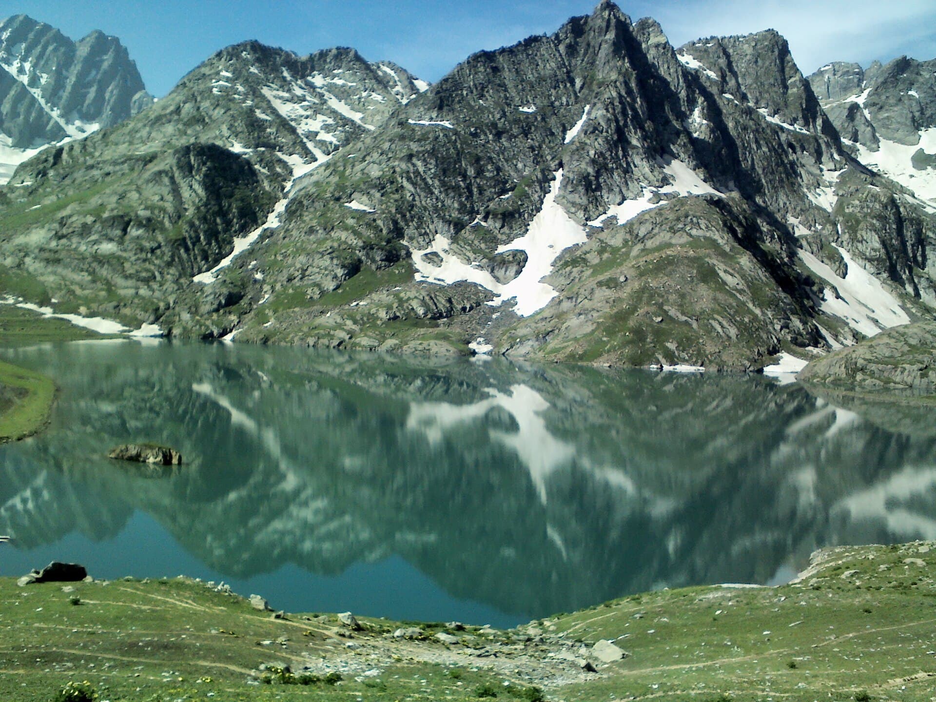 Krishansar Lake near Sonamarg, the smaller of the two twin lakes