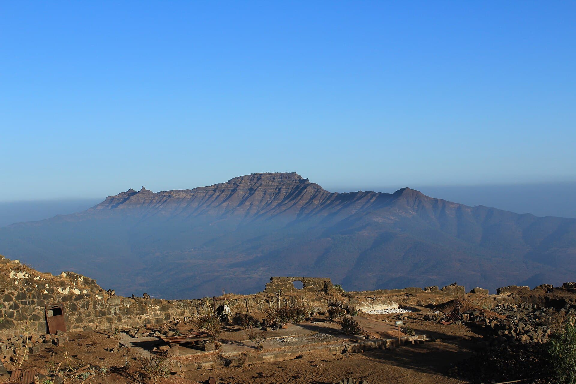 Torna Fort seen from neighbouring Rajgad Fort